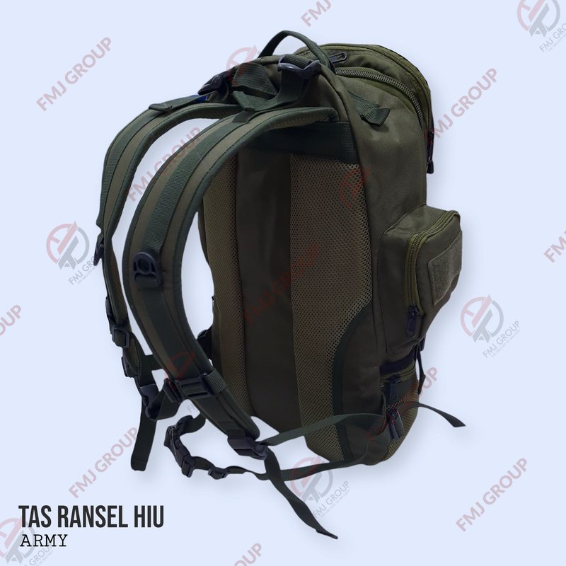 Tas Ransel Hiu Army / Tas Punggung Hiu / Ransel Backpack Hiu / Tas Gunung Tactical Hijau Army