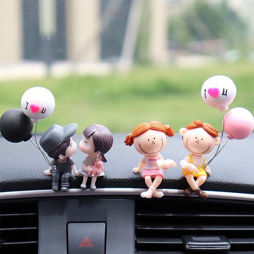 Miniatur Boneka Anak Laki-Laki / Perempuan model boneka couple imut lucu Untuk Dekorasi Interior Mobil