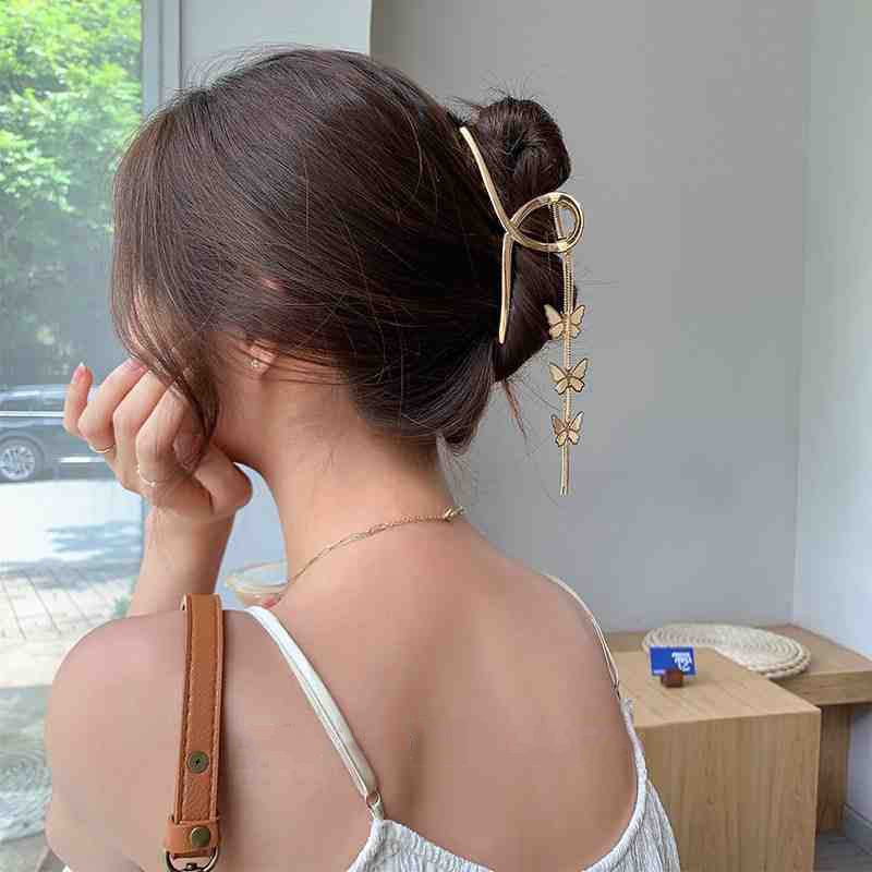 Alloy Kupu-Kupu Rumbai Rambut Cakar Rambut Klip Fashion Jepit Rambut Wanita Aksesoris Rambut