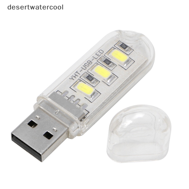 Deid Lampu Malam LED Mini Portabel Peralatan Berkemah Daya USB 3lampu LED Chips Lamp Martijn