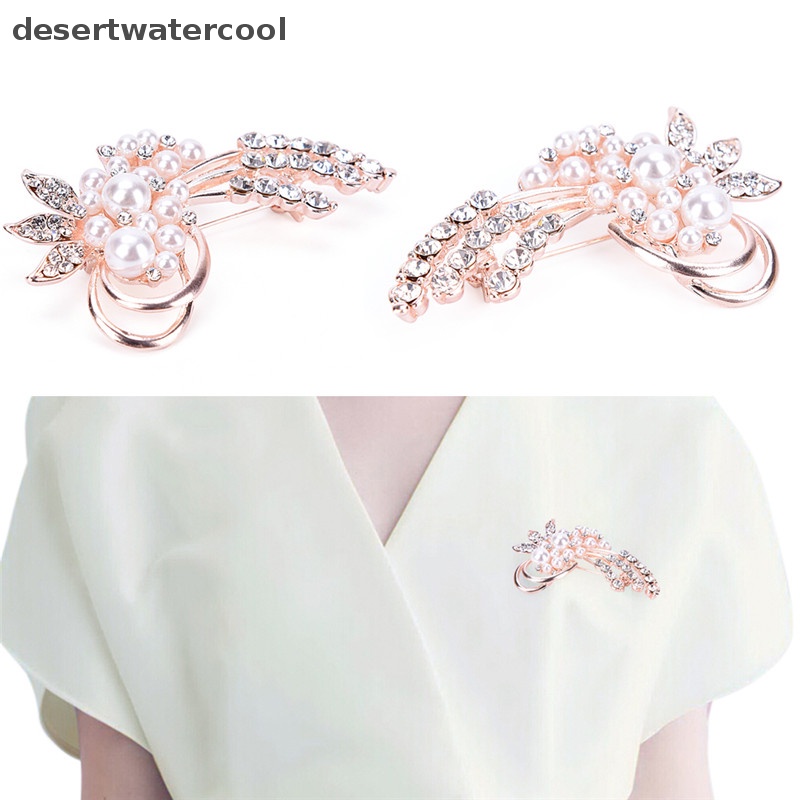 Deid Fashion Vintage Bros Pin Berlian Imitasi Mutiara Bunga Bros Aksesoris Pernikahan Martijn