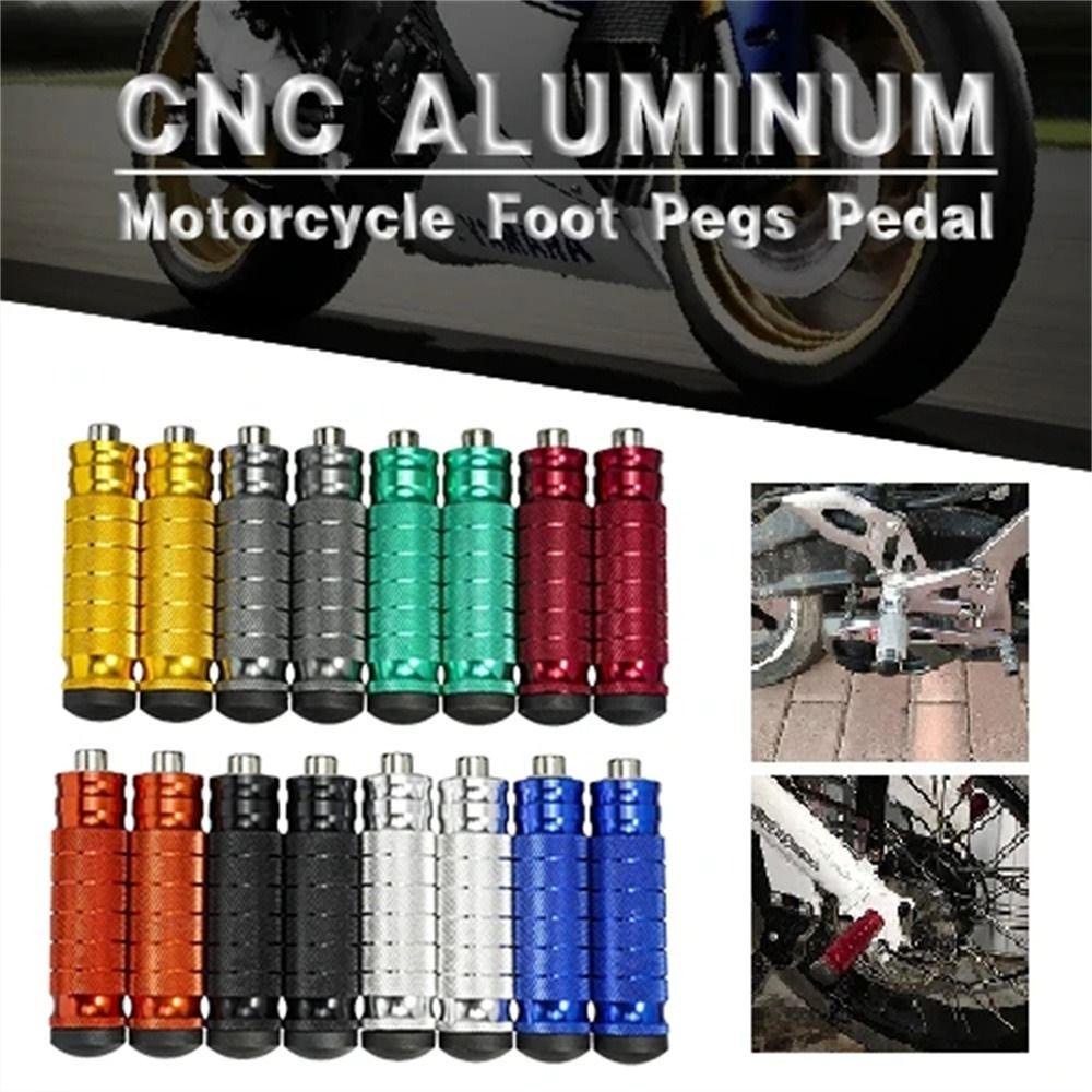 Lanfy Sepeda Motor Footpegs Motor Universal Modifikasi CNC Aluminium Motor Sepeda 8mm Motocross Motor Sepeda Foot Pedal