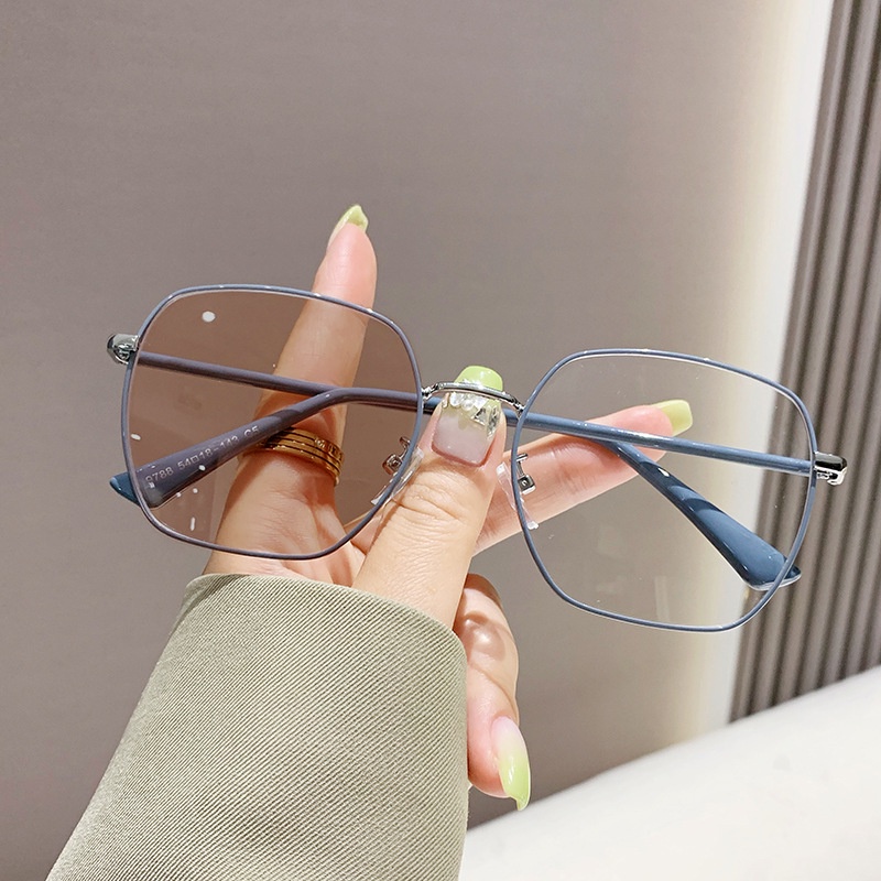 Kacamata Gradasi Mata Anti Radiasi Photochromic Wanita Pria Anti Blue Light Myopia UV400 Rabun Dekat Unisex Komputer Rabun Dekat