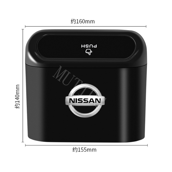 Nissan Tempat Sampah Mini Portable Mobil Gantung Tutup Flip Dustbin Back Seat Waterproof ABS Storage Box Organizer Untuk Skyline Terra Livina Note Maret Juke Xtrail Magnite Kicks Navara Sere