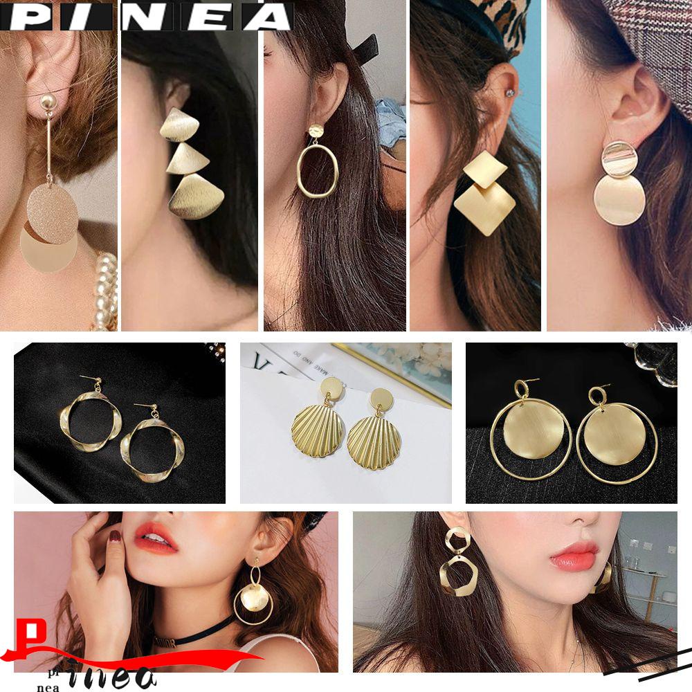 Nanas Drop Anting Bulat Lingkaran Perhiasan Fashion Hoop Gantung Retro Alloy Metal