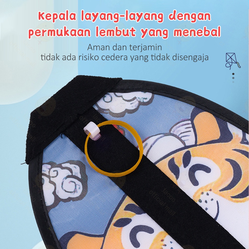 Lacoo Layangan kecil Ketapel layangan strip ekor Mainan Layang-Layang kartun Mainan olahraga anak