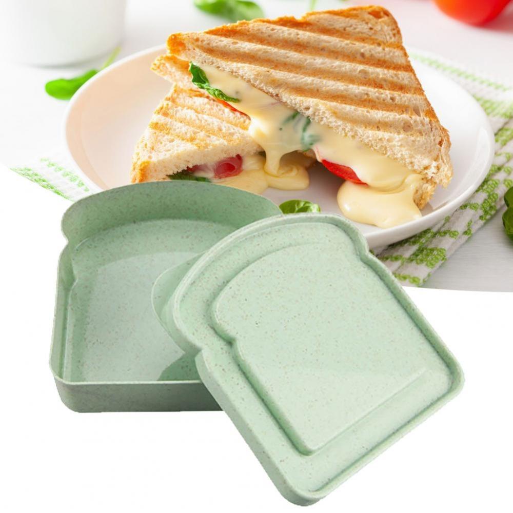 [Elegan] Tempat Penyimpanan Sandwich Portable Plastik Tahan Lama Dengan Tutup Kotak Makan Tetap Segar Tahan Lembab Mudah Bersih Bagus Sealing Wadah Dessert