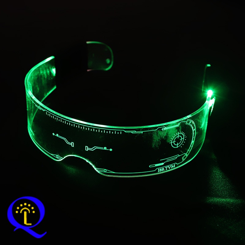 Kacamata Luminous LED Warna-Warni Kacamata Visor Elektronik Prop Kacamata Menyala Untuk Festival KTV Bar Kinerja Pesta