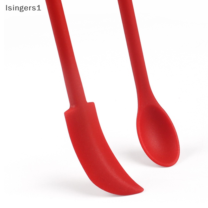 [lsingers1] 3pcs Spatula Set Alat Silikon Spatula Mini Dual-Ended Scraper Beauty Dengan Sendok Butik