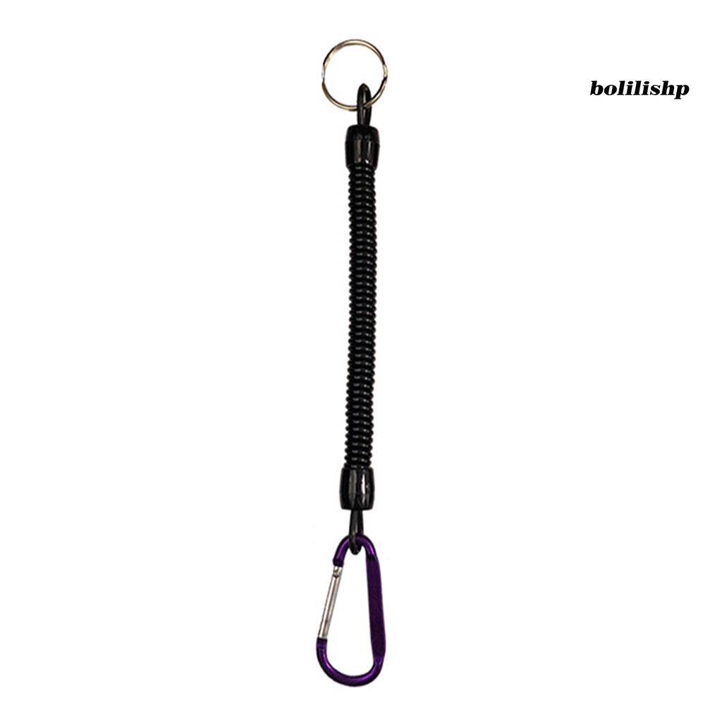 Bo-anti Hilang Tali Ditarik Elastis Dengan Keyring Carabiner Multifungsi Anti-Pencurian TPU Digulung Musim Semi Memancing Anti-lost Safety Lanyard Perlengkapan Luar Ruangan