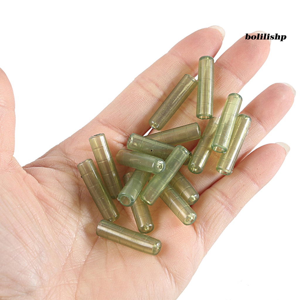 Bo-20pcs 24mm Lengan Pancing Ikan Gurame Mini Anti Gores Fleksibel Tahan Aus Pemasangan Mudah Rig Terminal Tackle PE Karet Lembut Tahan Lama Memancing Anti Kusut Tabung Perlengkapan Memancing