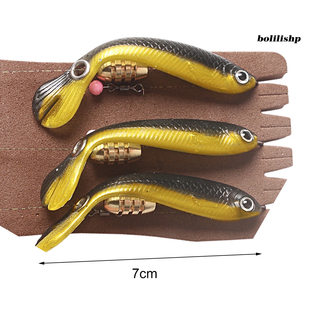 Bo-3pcs 7cm Umpan Ikan Tampilan Realistis Permukaan Halus Warna Cerah Tahan Sobek Ramah Lingkungan Meningkatkan Laju Ikan Silikon Fleksibel Lembut Bentuk Longgar Memikat Pancing Umpan