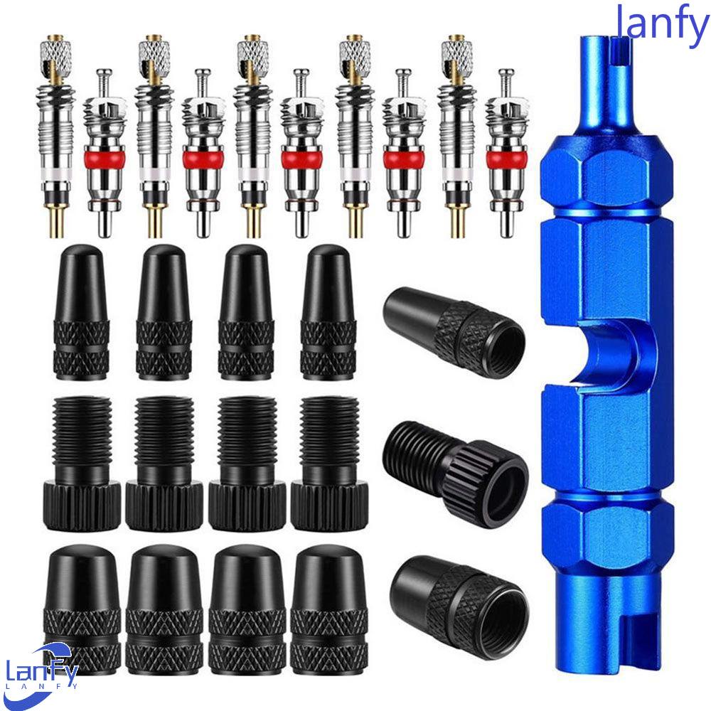 Lanfy Valve Core Tool 26PCS Alat Perbaikan Aksesoris Valve Core Alat Bongkar Pasang Alat Pembuka Sepeda Nozzle Ban Instalasi Spanner Kunci Pas Multifungsi