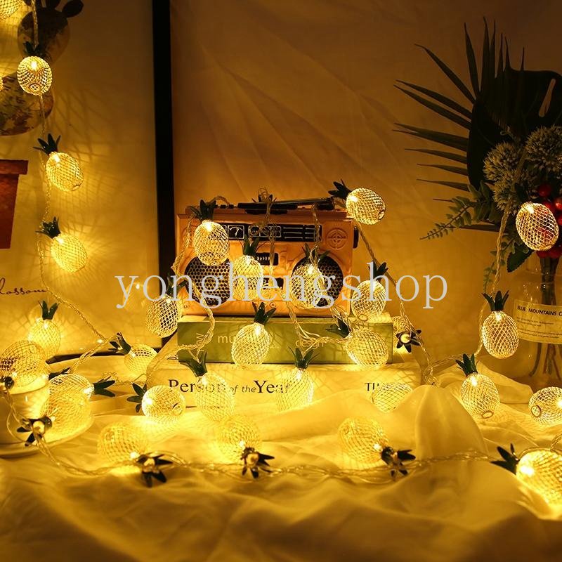 10 /20 LED Nanas Berbentuk String Light Peri String Light Rumah Pesta Xmas Pernikahan Suasana Pencahayaan Tahun Baru Taman Festival Dekorasi Lampu