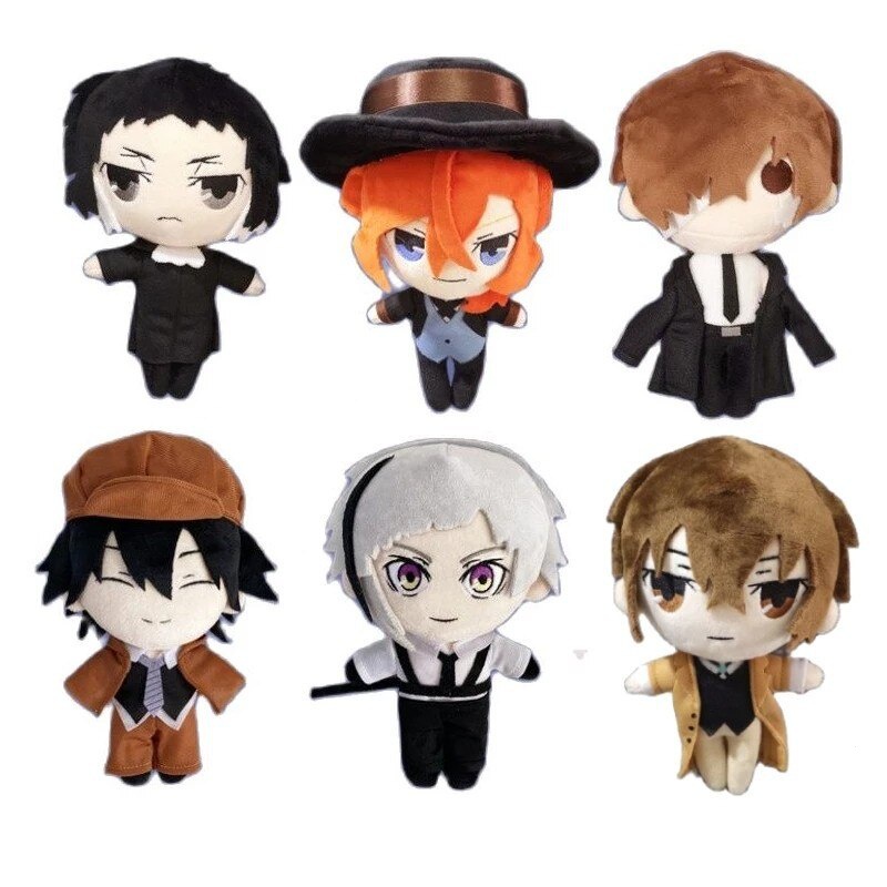 20 cm Anime Bungo Stray Dogs Edogawa Rampo Boneka Plush Dazai Osamu Nakahara Chuuya Nakajima Atsushi Boneka Plushie Mainan Boneka