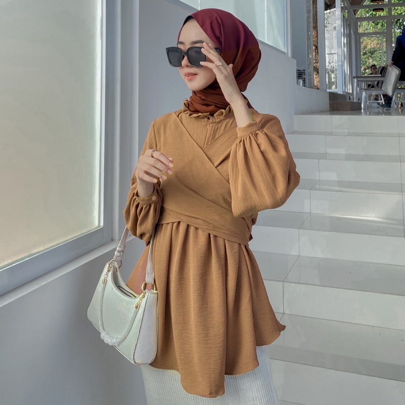 QALISYA LABEL BAHAN CRINKLE  Nara Blouse