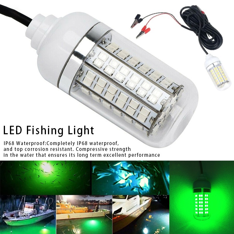 12 V Air Lampu LED Kuat Cahaya Tahan Air Malam Memancing Copy Net Ikan Lampu Ultra Terang Daya Tinggi Memancing Umpan Malam Kait Lampu Bawah Air