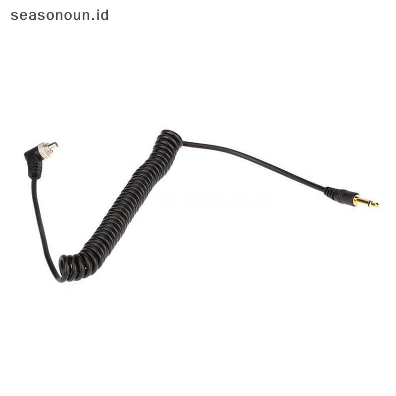 Seasonoun 3.5mm to Male PC Flash Sync Cable Screw Lock Untuk Trigger Lampu Studio.