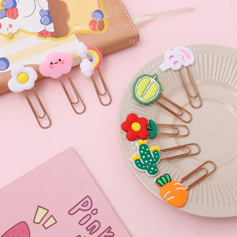 Kartun Kreatif Ins Gaya Klip Kertas/Notebook Lucu Bookmark Kertas Tetap Dekorasi Klip Alat Tulis Sekolah