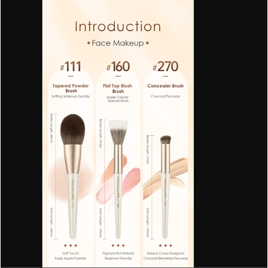 (READY &amp; ORI) FOCALLURE Makeup Brush Kuas BlushOn Contour Alis Eyeliner FA356 FA 356