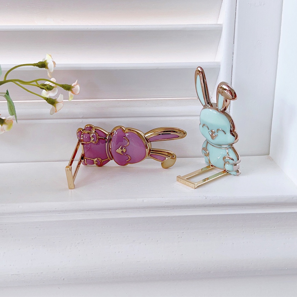 Cute Rabbit Bracket Handphone Mini Rabbit Desktop Bracket Braket Lipat Portable Bracket Braket Ponsel Multifungsi