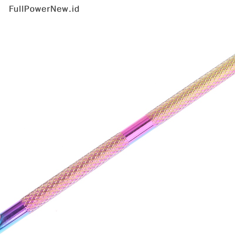 Power Stainless Steel Kutikula Pendorong Kuku Double Ended Spoon Nail Art Pedicure Alat ID