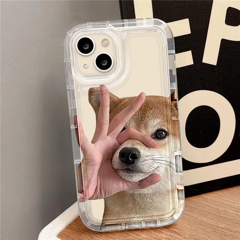 Cute Lovely Dog Case Kompatibel Untuk Iphone 7plus 8plus 6plus 11 14 13 12 Pro MAX XR X XS MAX SE Airbag Shockproof Cover