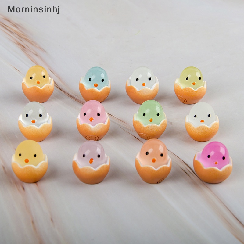 Mornin 5 Pcs Telur Bercahaya Cewek resin Aksesoris diy cream gel Ponsel Hiasan Rambut lighg Kunci Gantungan Liontin id