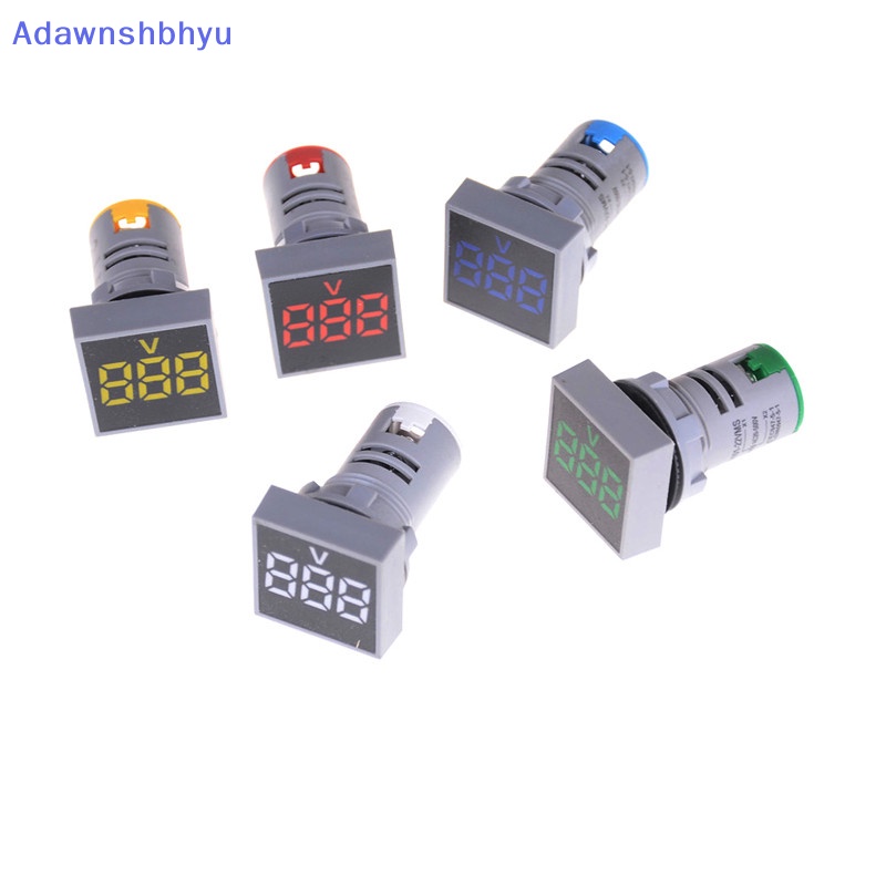 Adhyu 22MM AC12-500V Voltmeter Square Panel LED Digital Pengukur Tegangan Indikator Cahaya ID