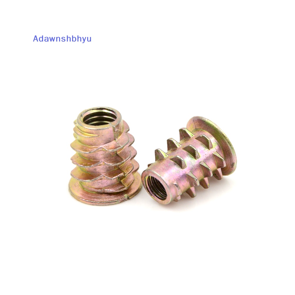Adhyu 50Pcs M4 M5 M6 Zinc Hex Drive Head Screw Insert Nut Ulir Untuk ID Kayu