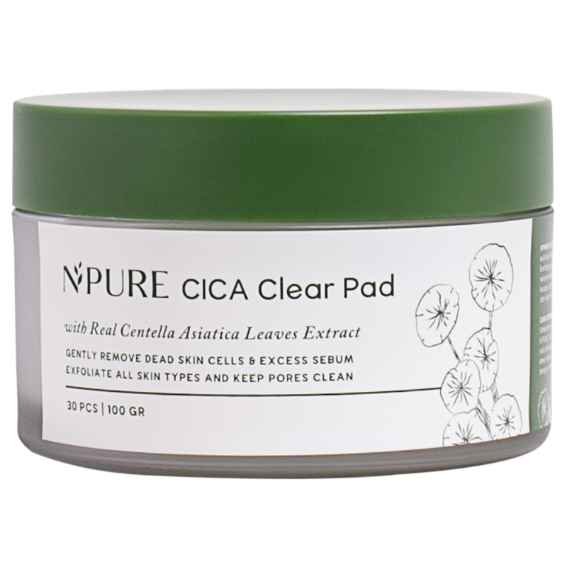 N'PURE  Cica Clear Pad Npure Exfoliating Exfoliate Pad 100gr N pure N'Pure Ori BPOM