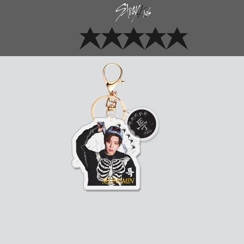 1pc Album Comeback STRAY KIDS Tema Bintang 5-gantungan Kunci Akrilik Straykids Key Ring Hanging Up