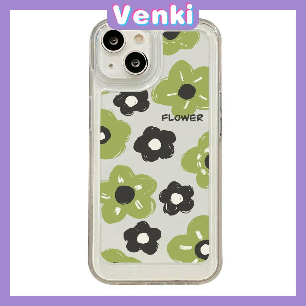 For iPhone 11 iPhone Case Clear Big Hole Space Case TPU Soft Case Shockproof Protection Camera Cute Green Flower Compatible with iPhone 14 13 Pro max 12 Pro Max 11 xr xs max 7 8