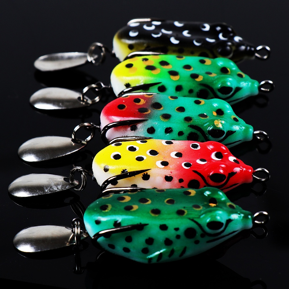 Umpan Katak Casting 4cm/6g Soft Frog Fishing Lure Mini Soft Lure Kait Ganda Top Water Ray Frog Umpan Buatan