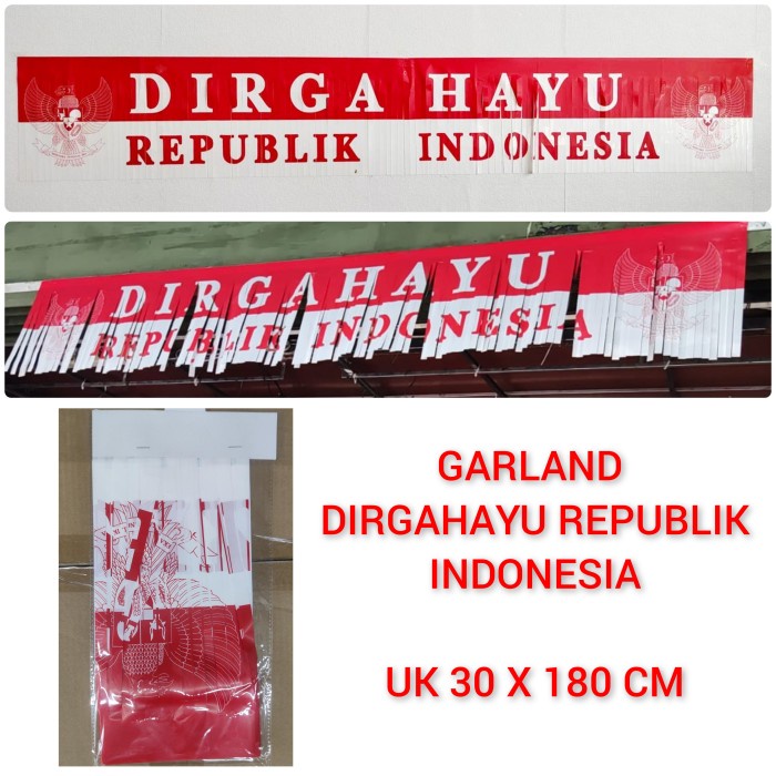 Banner Dirgahayu Republik Indonesia Garland 17 Agustus Merah Putih Dekorasi 17an Kemerdekaan RI Merah Putih Harga Grosir Termurah