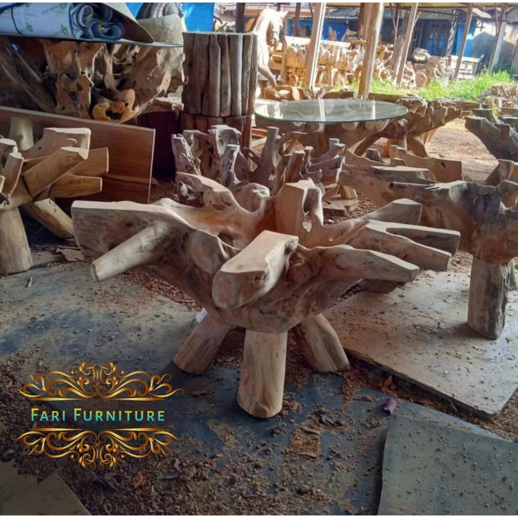 Meja Akar Teras Furniture Jepara