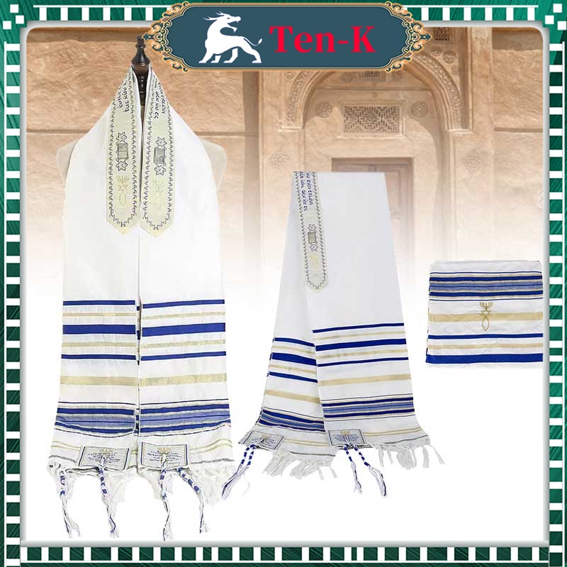 Tallith Shawl Tallit Syal Wanita Selendang Doa Israel 60cmx185cm