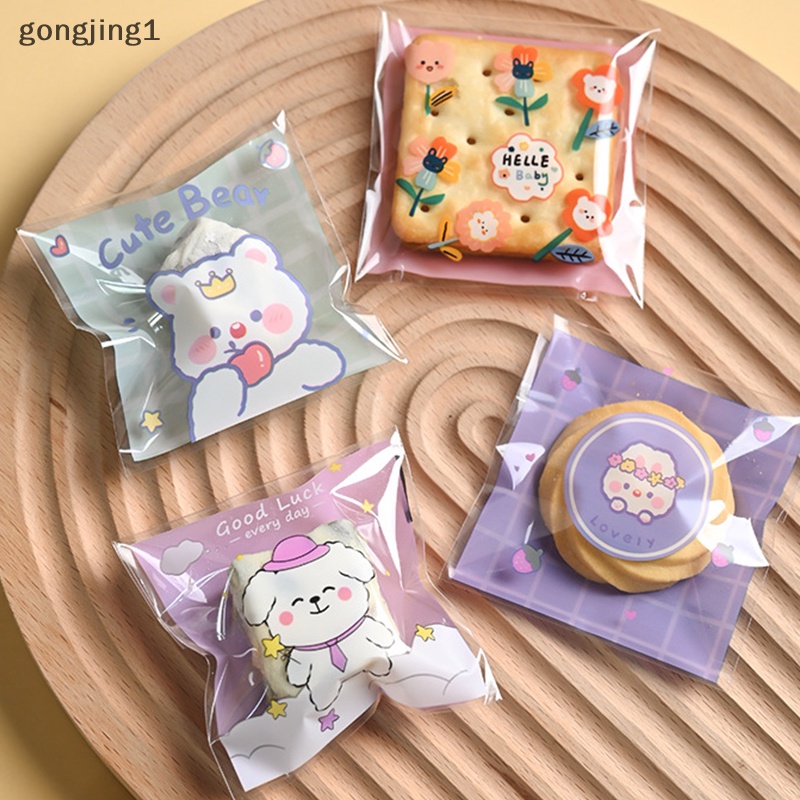 Ggg 100Pcs Kantong Bingkisan Kue Bening Plastik Permen Cookies Biskuit Packaging Bags ID