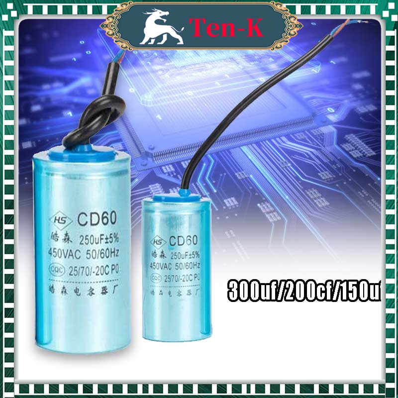 450v Pompa Air Motor Start Kapasitor Cd60 100uf / 200uf / 300uf
