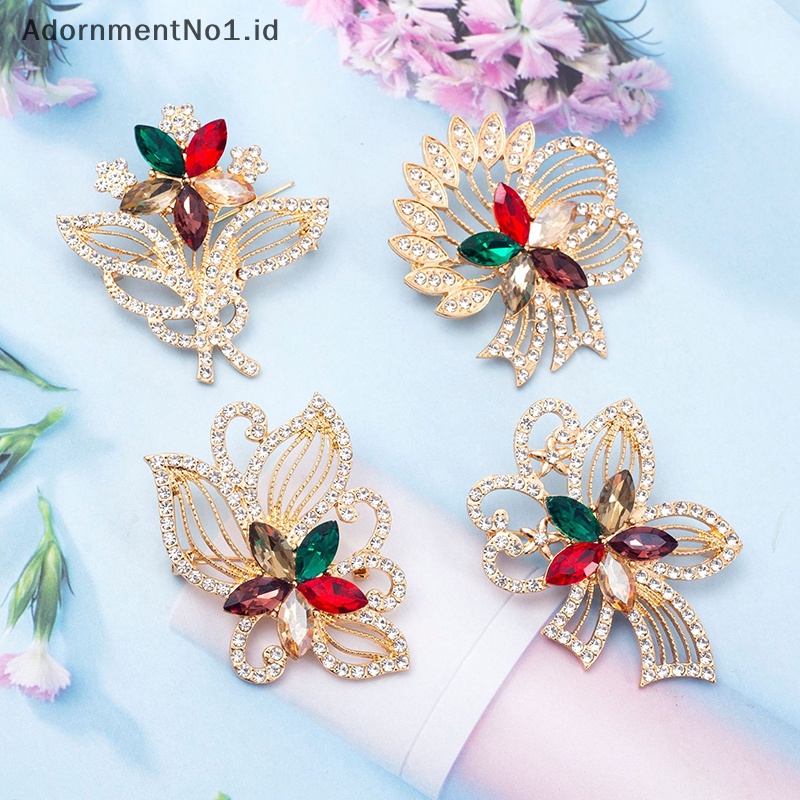 [AdornmentNo1] Bros Bunga Vintage All-match Pin Warna-Warni Berlian Imitasi Korsase Fashion Perhiasan Untuk Wanita Pakaian Syal Gesper Aksesoris [ID]