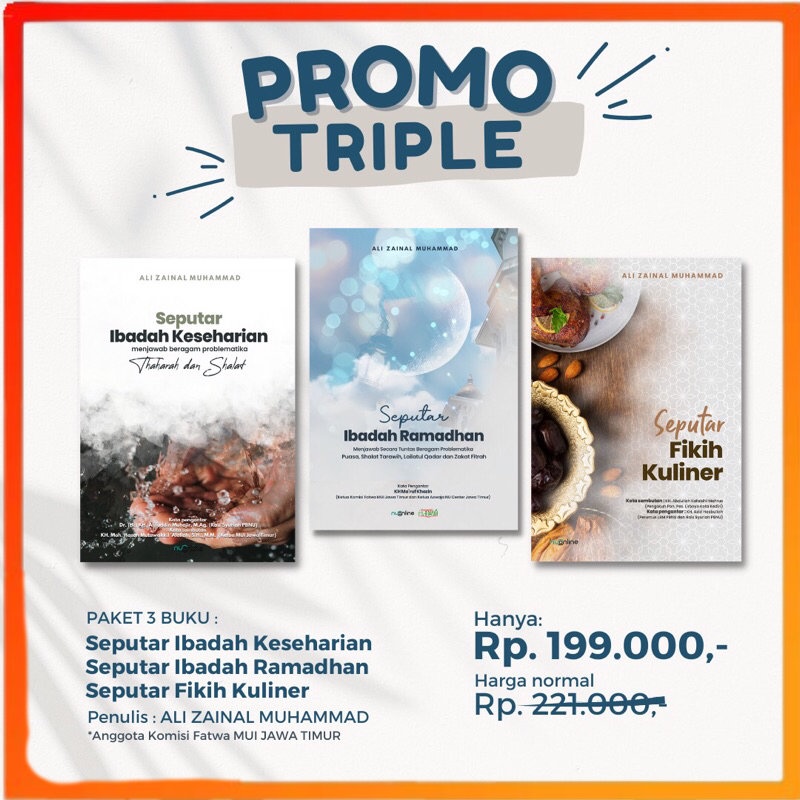 

BIG SALE Paket Triple Hemat (Seputar Ibadah Keseharian, Seputar Ibadah ramadhan dan seputar Fikih kuliner) ♛♛♛ uminingsmall ♛♛♛
