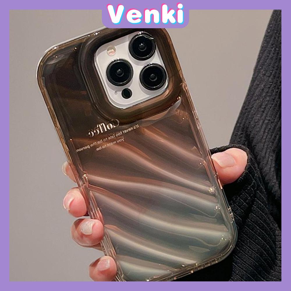 VENKI - For iPhone 11 iPhone Case Laser Reflective Transparent Phone Case TPU Soft Shockproof Airbag Case Protective Camera Brown English Compatible with iPhone 14 13 Pro max 12