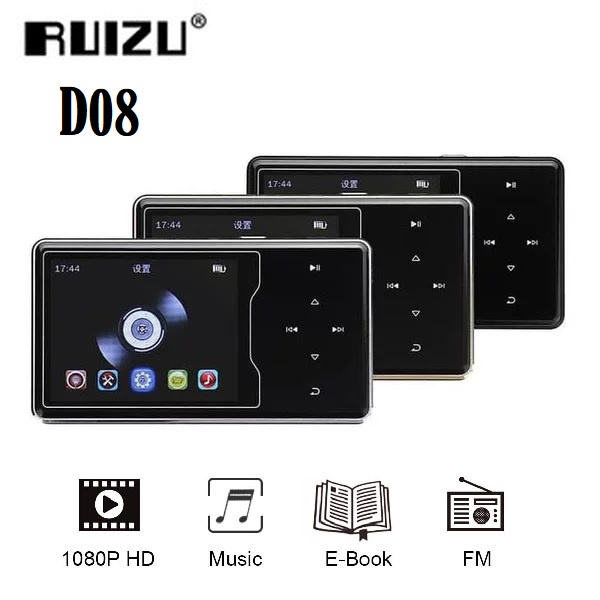 AKN88 - RUIZU D08 8GB MP3 MP4 Digital Audio Player HIFI DAP Speaker FULL METAL