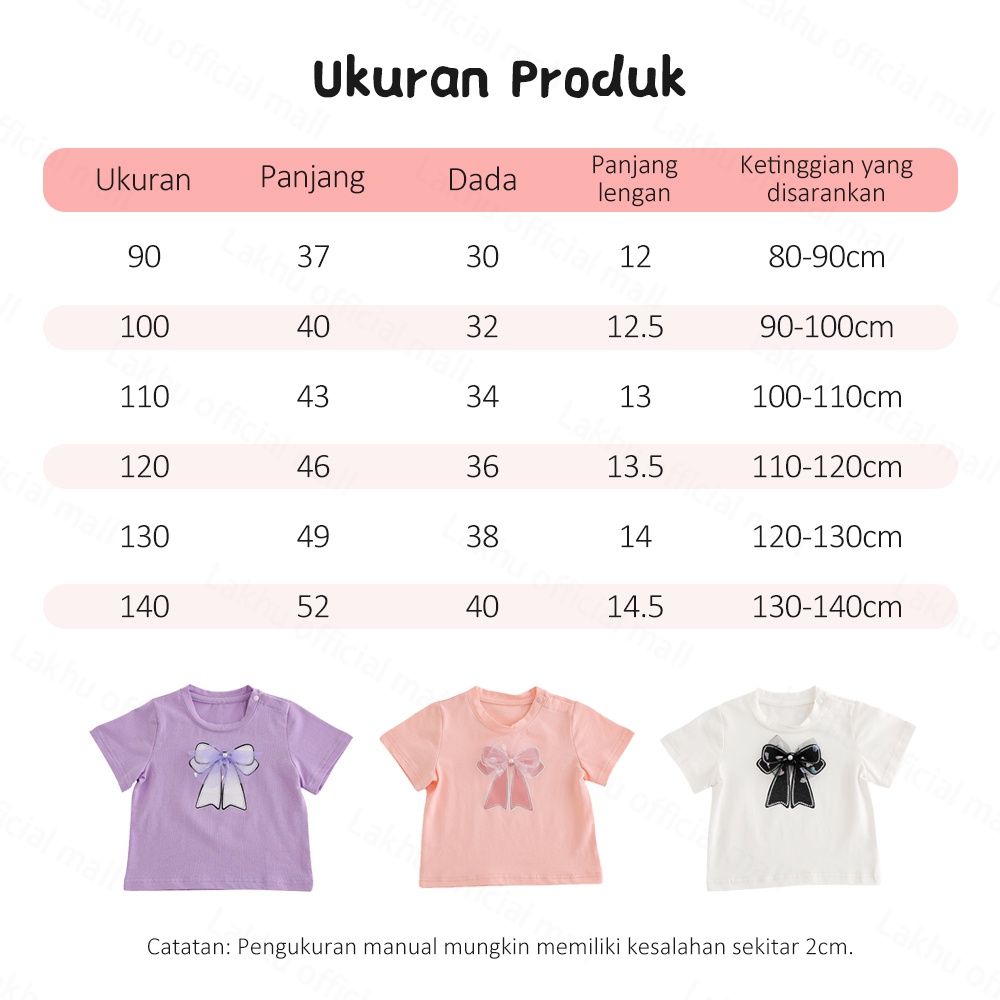 Lakhu Baju Kaos Anak Perempuan Lucu T Shirt Anak Perempuan Kaos Anak Motif Dasi