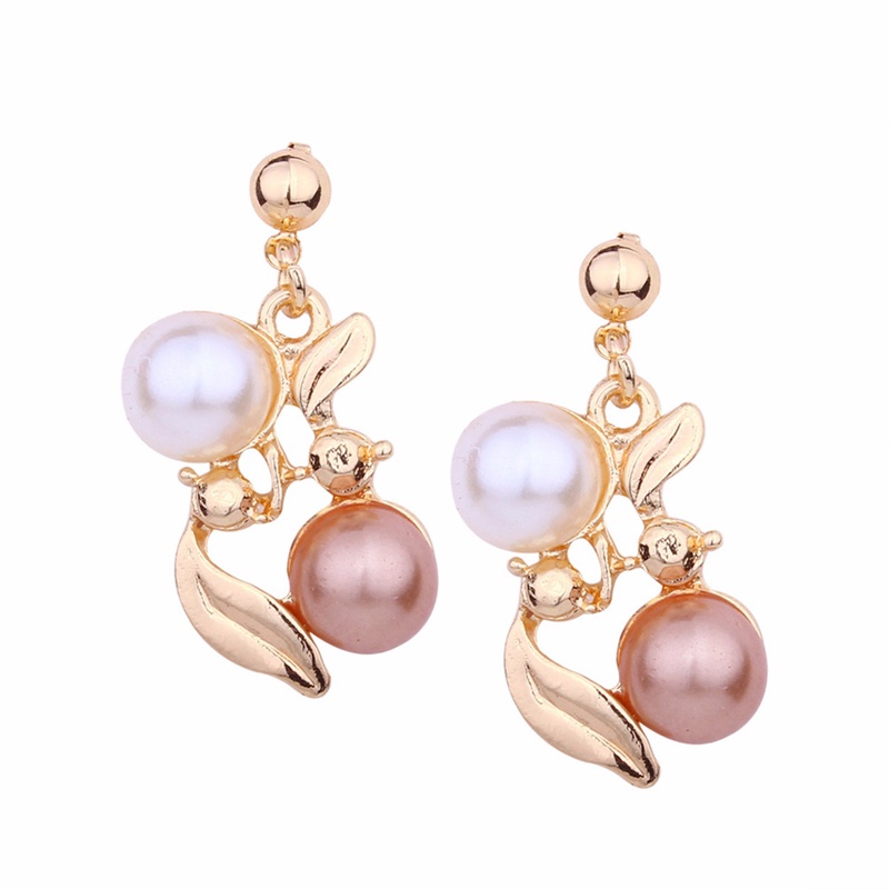 Set Anting Kalung Mutiara Trendi Untuk Wanita Rantai Leher Lady Temperamen Beads Necklace Jewelry Gift Female