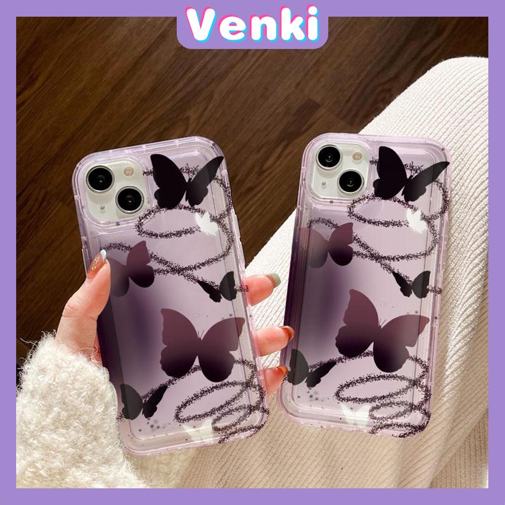 VENKI - For iPhone 11 Case Clear Phone Case TPU Soft Case Airbag Shockproof Protection Camera Cool Gradient Butterfly Compatible with iPhone 14 13 Pro Max iPhone 12 Pro Max XR XS 7