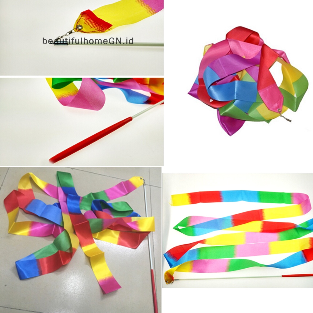 {Cantik} 4m Kids Dance Ribbon Gym Irama Art Senam Balet Streamer Batang Berputar~