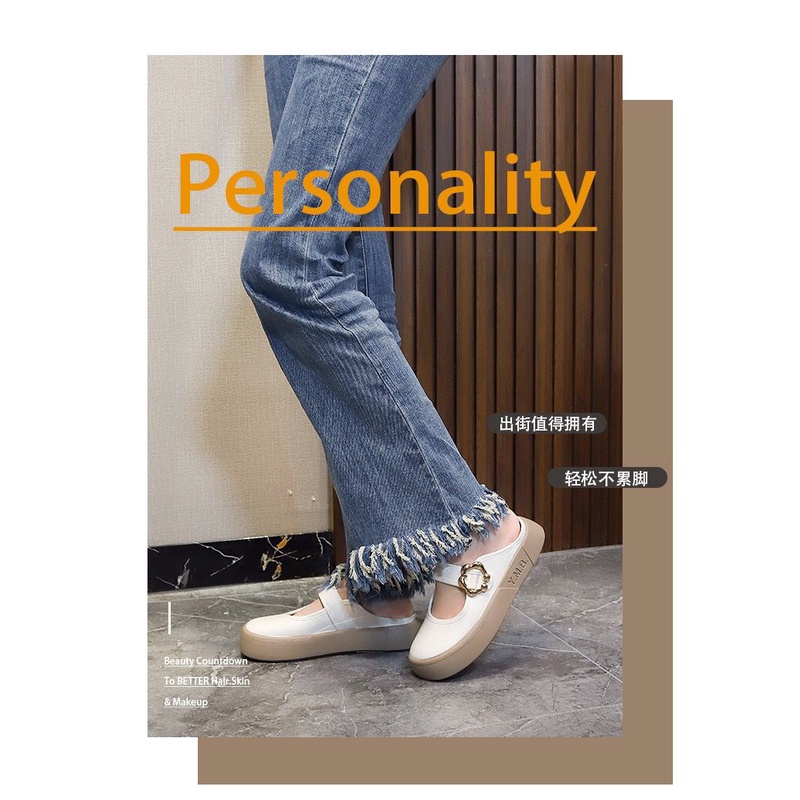 CUCI GUDANG TG1725 Sepatu Wanita Flat Shoes Fashion Sepatu Slip On Kerja Motif Clog Bunga