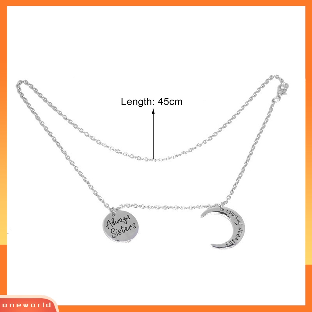 [ONE] Wanita Kalung Huruf Bulan Perhiasan Tahan Lama Kilau Cerah Liontin Kalung Untuk Pakaian Sehari-Hari