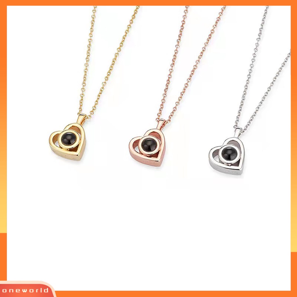 [ONE] Kalung Huruf100 Proyeksi Bahasa Liontin Wanita Romantis Untuk Hadiah